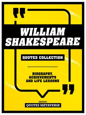 cover image of William Shakespeare--Quotes Collection